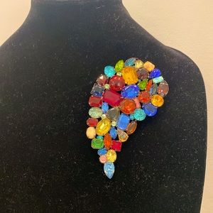 Sale! Vintage Siluane Sale multicolored, teardrop, brooch, pin